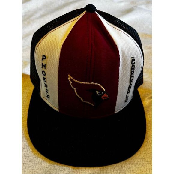 Phoenix Cardinals NFL AJD Lucky Stripes Mesh Snap Trucker Hat Cap Vintage - Picture 1 of 5